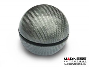 FIAT 500 Gear Shift Knob - Black Italy - Silver Carbon Fiber w/ Black Insert 